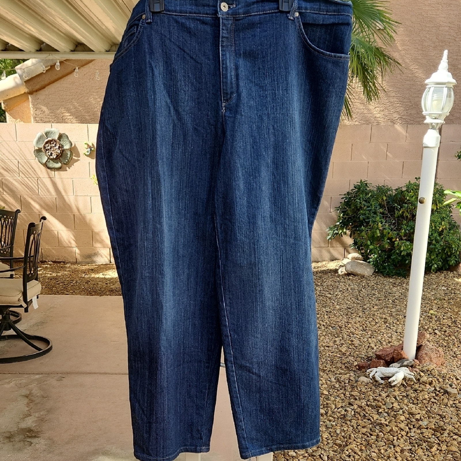 Gloria Vanderbilt Amanda Women's 24w Straight-Leg Jeans In Dark Blue Wash